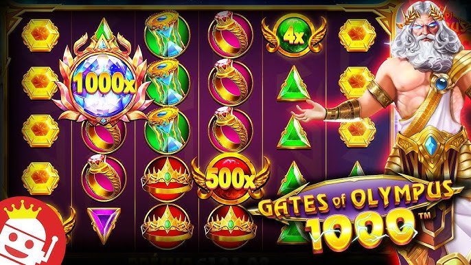 - 香港Gameone娛樂城全新會員福利 - 入金00即返送00! - 香港Gameone娛樂城全新會員福利 - 入金00即返送00! Zeus-themed slot game screenshot with gold symbols, gems, and a large 1000x bonus badge on the left; 'Gates of Olympus 1000' title on the bottom right.
