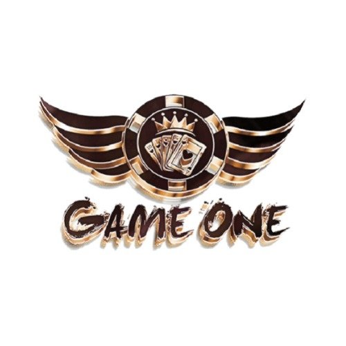 Logo: winged brown-gold emblem with circular center showing playing cards and a crown, and the text 'GAME ONE' beneath.